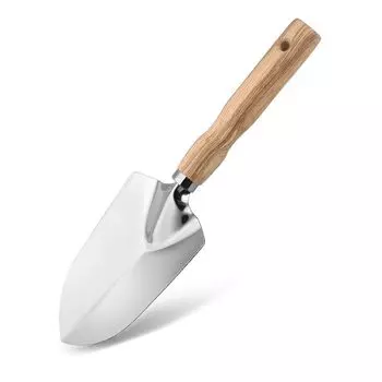 Wooden Handle Garden Shovel Ergonomic Handle Rake Sturdy Hand Trowel Weeder Tool Wide spatula