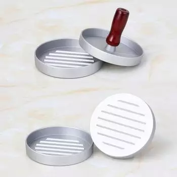 Wooden Handle Round Hamburger Patties Meat Maker Mold Accessories Burger Press Meat Household Kitchen Press Maker Mold Tools