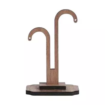 Wooden Hook Earring And Necklace Display Stand Jewelry Organizer Rack For Desktop Use One Size