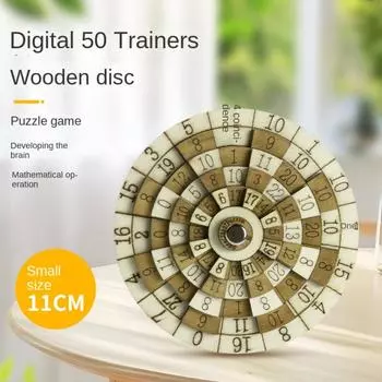 Wooden Huarong Road Number Puzzle Turntable Secret Box Puzzle Creative Digital Puzzle Toy Adults S