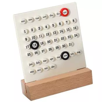 Wooden Kids Calendar DIY Hand Operated Develop Planning Skills Perpetual Calendar for Home White белый
