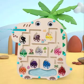 Деревянная магнитная головоломка на тему динозавров для малышей 3 4 5 лет