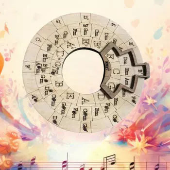 Wooden Melody Wheel Tool,Educational Tool,Round,Music Transpose Accessories for Musical Beginners