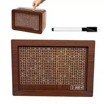 Wooden Money Box Handmade Reusable Piggy Bank Crafts with Saving Money Goals Counter Coin Tray Storage Case