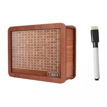 # Деревянная шкатулка для сбережений денег Настольная копилка со счетчиком Копилка для взрослых Ki 3000 Euros