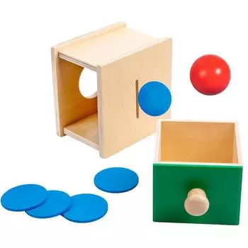 Wooden Montessori Teaching Aids Drawer Game Science And Education Toys Two-In-One Coin-Operated Pitching Box Kindergarten Early Education Tools