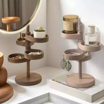 Wooden Multi-storey Organizer Jewelry Rack Showing Display Stand DIY Ring Holder Handwork Crafting Crafts Collecting Accessories света кофе