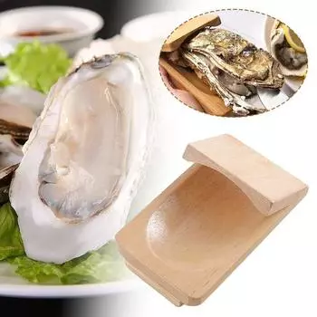 Wooden Oyster Shucking Opener Convenient Shellcrab Sheller Oyster Opener Clip Tray Save Time 13x8cm