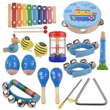 Wooden Percussion Instruments Set Musical Instruments Education Interesting Interactive Games Hand Eye Coordinated Development