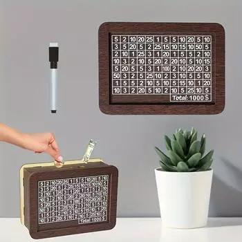 Wooden Piggy Bank That Can Be Wiped Clean, a Decorative Item for The Counter, And a Home Craft That Allows for Easy Cleaning. Euro