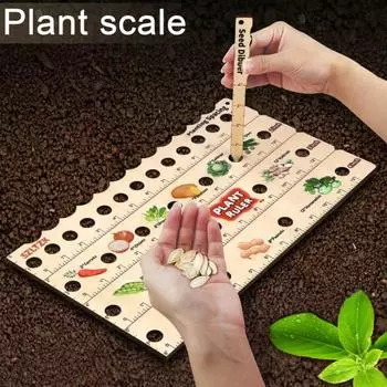 Деревянная линейка для растений с семенами Dibber Многофункциональная линейка для измерения расстояния между семенами с отверстиями Руководство по посадке молодых штанов Линейка Садовые измерительные инструменты A