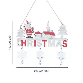 Wooden Santa Claus Elk Snowman Christmas Hanging Pendants Christmas Hanging Ornaments Christmas Decorations for Home Door