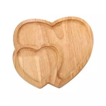 Wooden Serving Tray Cute Heart Shaped Plate Serving Platter Decorative Appetizer Tray for Table XXXXL светло-коричневого