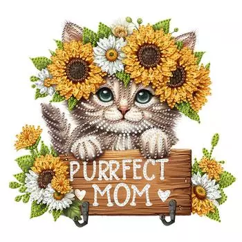 Деревянные крючки для подвешивания в форме собаки из алмазного искусства, настенные крючки для рукоделия из алмазного искусства, вешалка для пальто со стразами для настенного шкафа GJ027