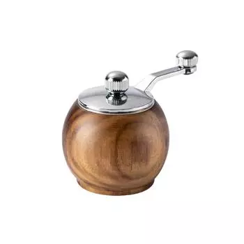 Wooden Spherical Pepper Grinder Hand-cranked Manual Pepper Grinder Pepper Mill for Grilling Frying Wood
