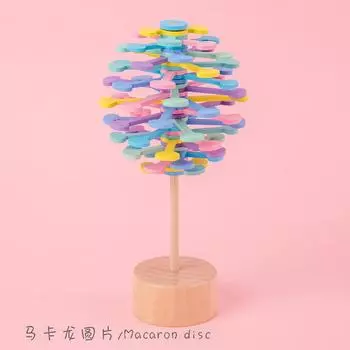 Wooden Spinning Lollipop Fisher Series Creative Ornament Children S Creative Toys Christmas Spinning Spiral Tree Toy