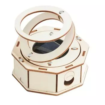 Wooden Student Handmade Assembly Solar Dual Ring Rotating Toy Set Teaching Props