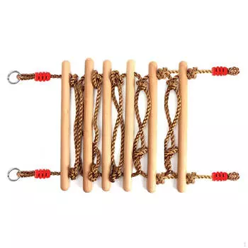 Wooden Swing Rope Ladder Hanging Fitness Toy Lightweight Obstacle for Child