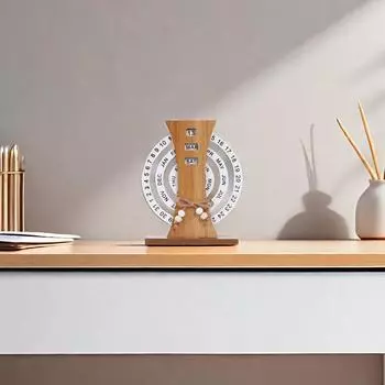 Wooden ten thousand year calendar fashion creative diy manual rotating ornaments suitable for desk bedroom study