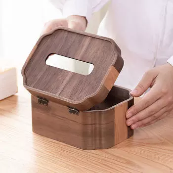 Wooden Tissue Box Case Tabletop Ornament Convenience Paper Holder Facial Tissues