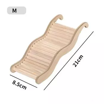 Wooden Wave Staircase Hamster Pet Ladder Playing Supplies Eco-Friendly Fun Toy For Small Animals 21*8.5cm