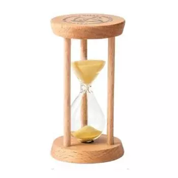 Wooden Wooden Hourglass No Deformation Timer Durable Round Hourglass Timers Children Toy Yellow-5 Minutes