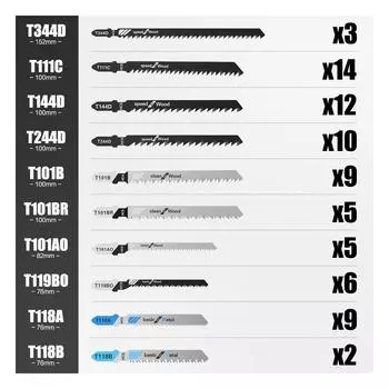Woodworking Curve Saw Blade 75-Piece Set, Rough Tooth Saw Blade Set, Solid Wood Aluminum Alloy Plastic Cutting Electric Drill Accessories Curved saw blade 75-piece set