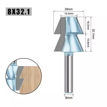 Woodworking Lightning Knife Splicing Knife Tenon Knife Splicing Finger Joint Knife Tenon Milling Cutter Lightning Knife 8 * 32.1