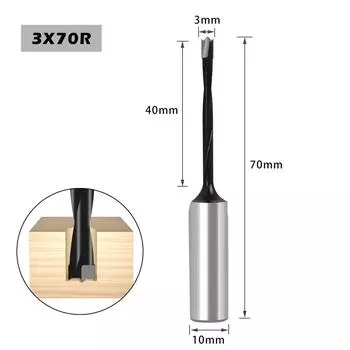 Woodworking Machinery Row Drilling Forward Reverse Alloy Woodworking Drill Bit Hole Opener 3-In-1 Hinge Tungsten Steel Drill Bit 3 * 70R forward to black
