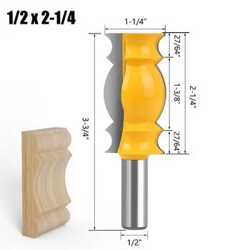 Woodworking Milling Cutter Line Knife Bulging Armrest Knife Ceiling Knife Foot Line Knife Door Frame Line Knife Flower Line Armrest Knife Engraving 1/2*2-1/4
