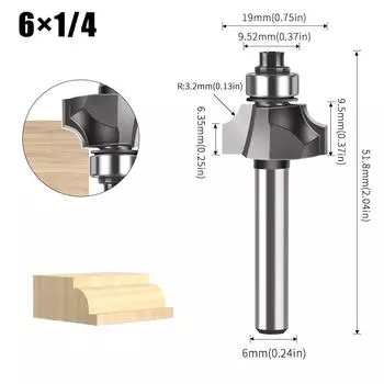 Woodworking Minzai Knife 6 Handles 12 Handles Line Knife Cabinet Door Panel Slotting Edge Trimming Milling Knife Edge Trimming Machine Knife Minzai Knife 6 * 1/4