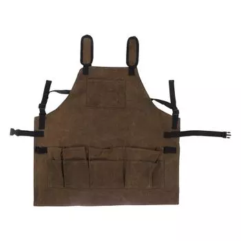 Woodworking Shop Apron Large Capacity Pocket Adjustment Shoulder Straps Waxed Apron for Carpentry