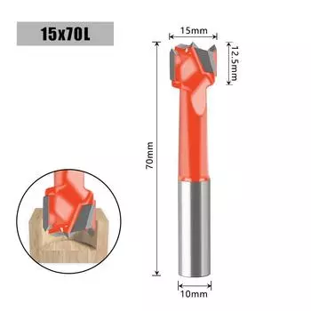 Woodworking Split Drill 15-55Mm Hole Opener, Split Drill, Forward And Reverse Four-Tooth Alloy Numerical Control Woodworking Row Drill 15 * 70L (orange reverse)