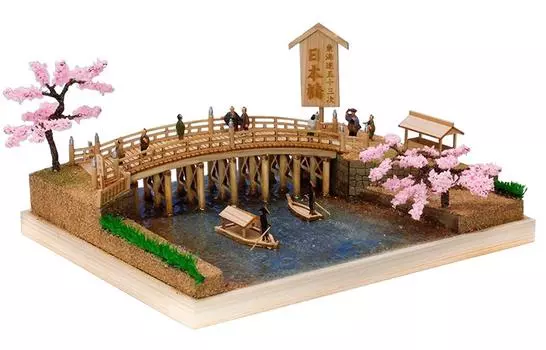 Woody Joe 53 Stations of the Tokaido Series Nihonbashi Wooden Model Assembly Kit Non-Scale