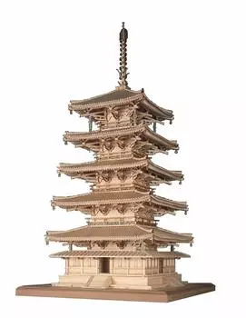 Woody Joe Horyuji Pagoda Wooden Model Assembly Kit 1/75 Five-storied