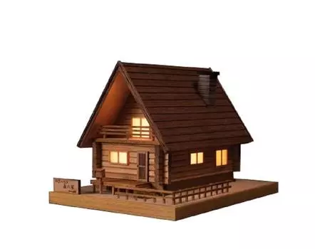 Woody JOE Light 2 Log House Лесной дом Деревянная модель коричневый