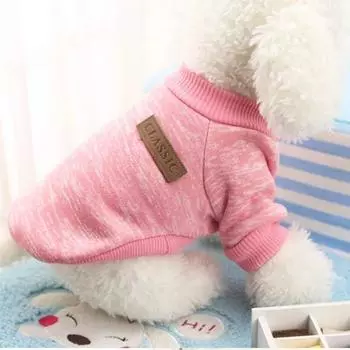 Wool Dog Winter Warm Clothes Pet Pullover Solid Color Knitting Sweater Vest Chihuahua Teddy Small Fluffy Sweatshirt Pet Clothing S фиолетовый