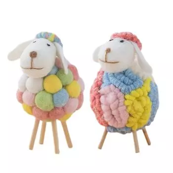 Wool Felt Little Sheep Desktop Decoration Soft and Cute Handmade 11x11x16cm for Cake Decoration Multifunctional Stylish Durable
