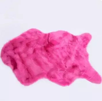 Wool Fluffy Soft Sheepskin Mat Sofa Bedroom Washable Rug Floor Blanket Carpet Hot Pink,15.74x23.62 /40x60cm