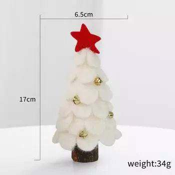 Wool Green Decorative Felt Christmas Tree For Cheerful Holiday Arrangements Tabletop Small White