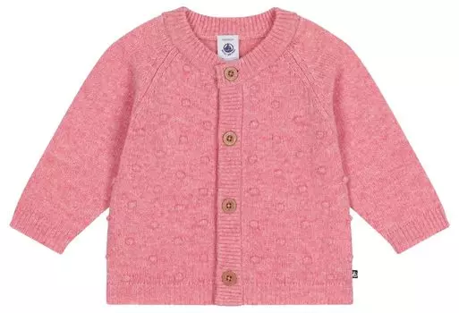 Wool Knit Cardigan A0B7D Light Pink 24 Months 86cm [Petit Bateau] светло-розовый