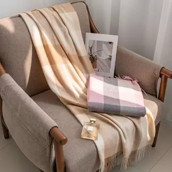 Шерстяной шарф мужской и женский длинный клетчатый утолщенный кисточкой для сохранения тепла студенческий шарф 200*60cm