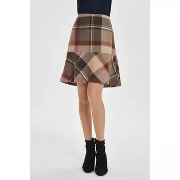 Wool Wood Tencel High Waist Gingham Skirt Fashion Plus Size Women s Fall and Winter Mid Skirt Elegance Ruffles Western Style 215 Coffee Gingham 12