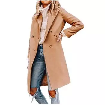 Woolen Women s Coat Medium and Long Coat S