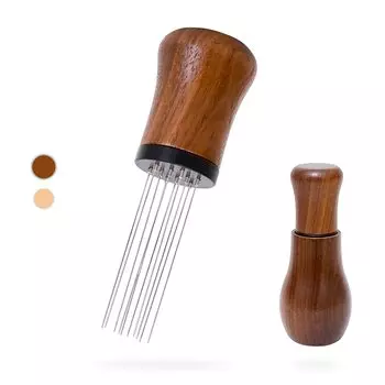 Woouch WDT Espresso Tool, инструмент для подачи эспрессо, 10 игл 0,35 мм для размешивания кофе эспрессо, ручка из натурального дерева с подставкой (грецкий орех)