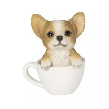 Woovia чихуахуа чашка для чая xx см кукольная фигурка украшение животное садовое украшение собака H16448 (Маленький) 7.3 6.5 8.5