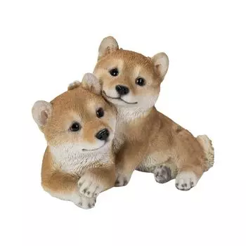Woovia Friendly Shiba Inu x 19 x 16cm Doll Figure Ornament Animal Garden Decoration Dog H20589 19.7