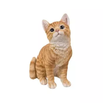 Woovia Right facing sitting brown tabby cat x x 25 cm Doll Figure Ornament Animal Garden Decoration Cat 18.5 13.8 H16855-1