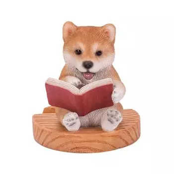 Woovia Сиба-ину читает книгу подставка для смартфона 9 xx кукольная фигурка украшение животное садовое украшение собака H22333 7.5 8.3 см