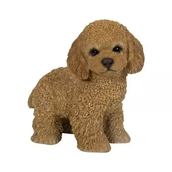 Woovia Toy Poodle Standing Right Side x 10 x 16cm Doll Figure Ornament Animal Garden Decoration Dog H23309 (Apricot) 17.5